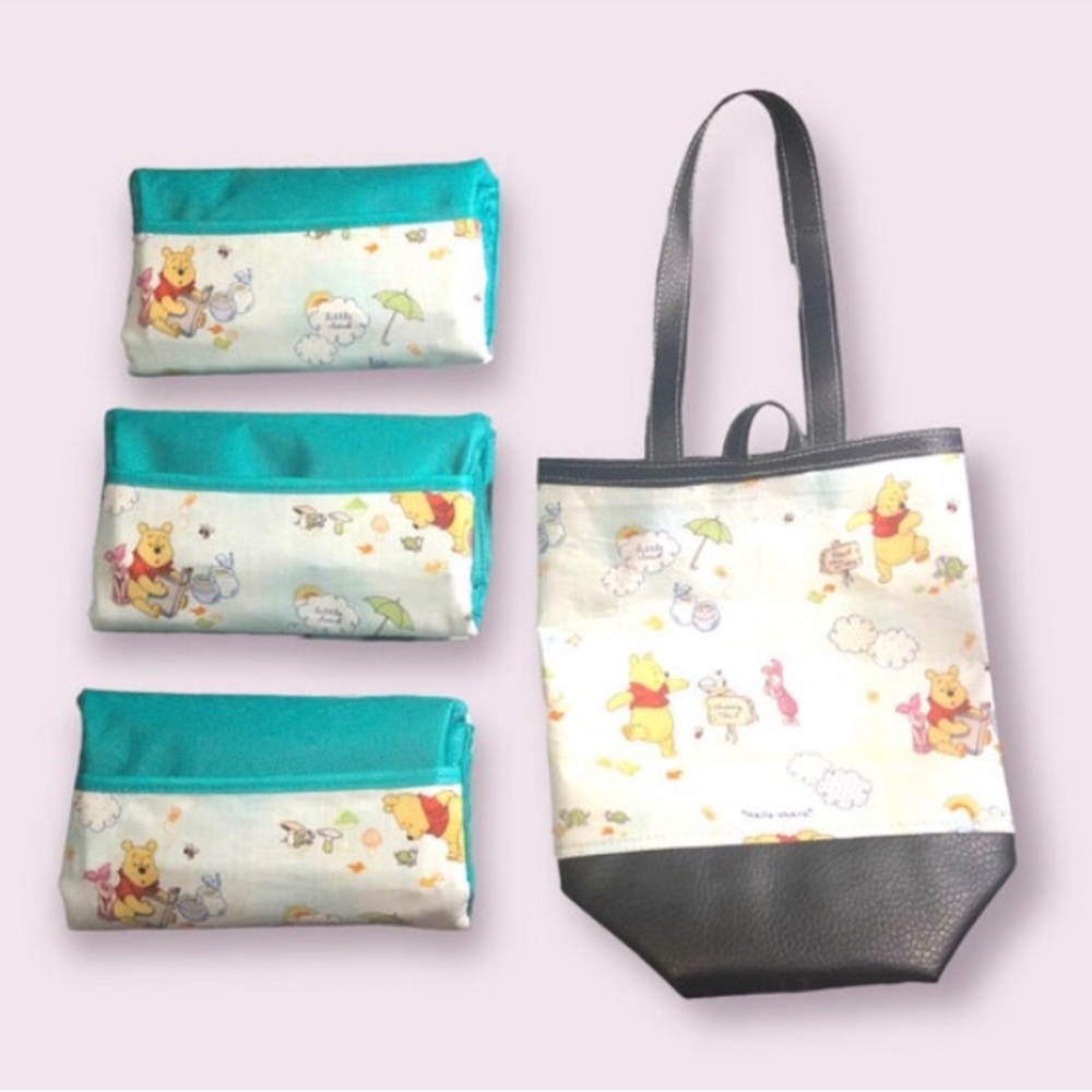 Reusable Foldable Grocery Bag Tote Winnie the Pooh Bear Shopping Tote Market bag